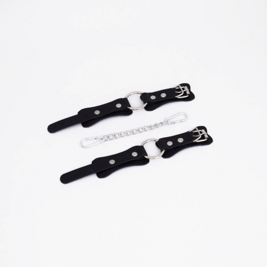 Черные кожаные наручники с кольцом - Crazy Handmade - купить с доставкой в Черкесске