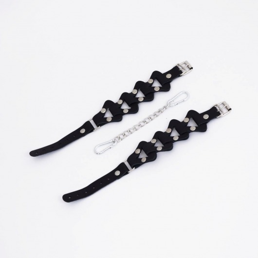 Черные кожаные оковы из звеньев - Crazy Handmade - купить с доставкой в Черкесске