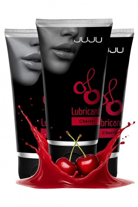 Набор из 3 съедобных лубрикантов JUJU со вкусом вишни - JuJu - купить с доставкой в Черкесске