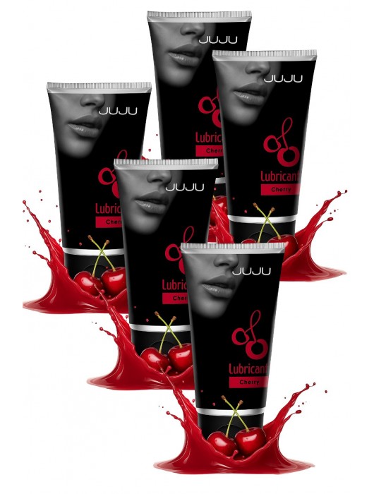 Набор из 5 съедобных лубрикантов JUJU со вкусом вишни - JuJu - купить с доставкой в Черкесске