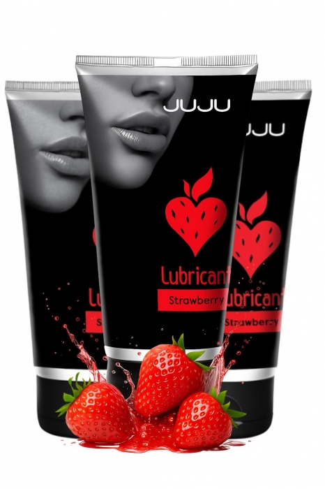 Набор из 3 съедобных лубрикантов JUJU со вкусом клубники - JuJu - купить с доставкой в Черкесске