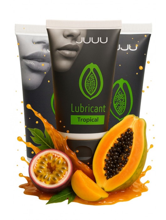 Набор из 3 съедобных лубрикантов JUJU со вкусом тропических фруктов - JuJu - купить с доставкой в Черкесске