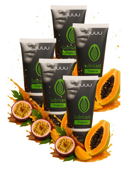 Набор из 5 съедобных лубрикантов JUJU со вкусом тропических фруктов - JuJu - купить с доставкой в Черкесске