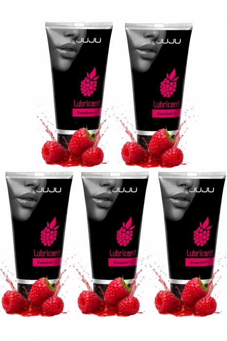 Набор из 5 съедобных лубрикантов JUJU со вкусом малины - JuJu - купить с доставкой в Черкесске