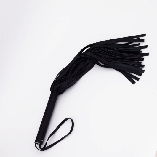 Черный кожаный флоггер - 45 см. - Crazy Handmade - купить с доставкой в Черкесске