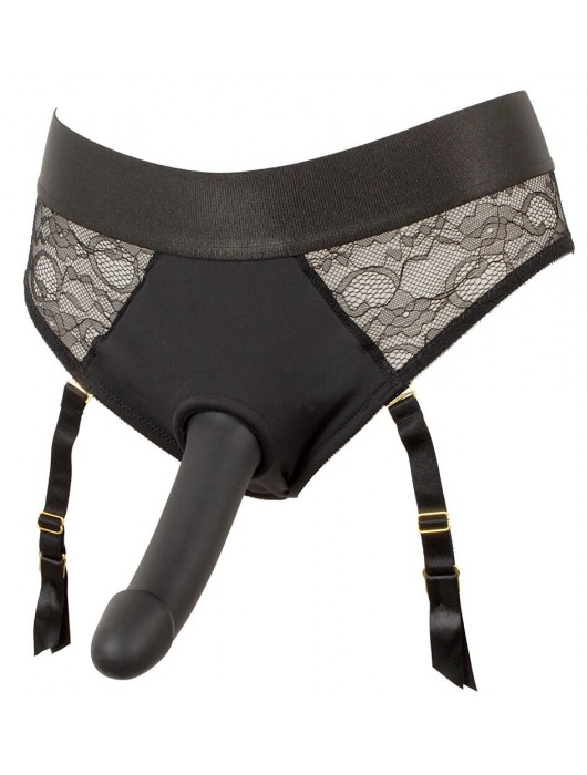 Черный женский страпон Strap-on Set: трусики и насадка - Orion - купить с доставкой в Черкесске