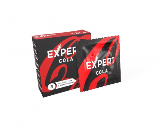 Презервативы с ароматом колы Expert Cola - 3 шт. - Expert - купить с доставкой в Черкесске