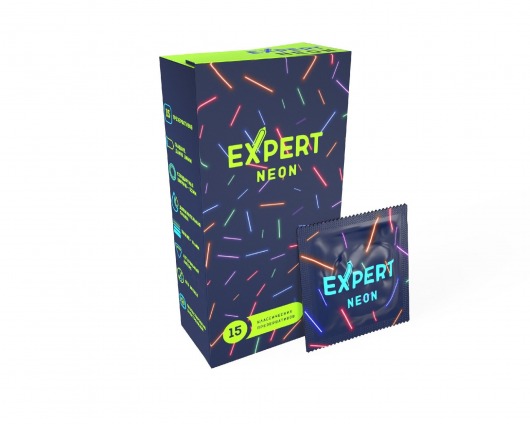 Светящиеся в темноте презервативы Expert Neon - 15 шт. - Expert - купить с доставкой в Черкесске