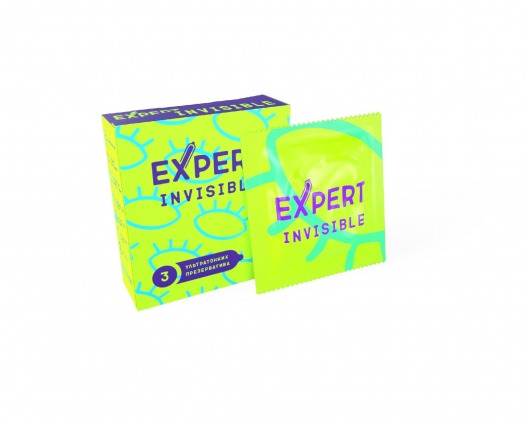 Ультратонкие презервативы Expert Invisible - 3 шт. - Expert - купить с доставкой в Черкесске