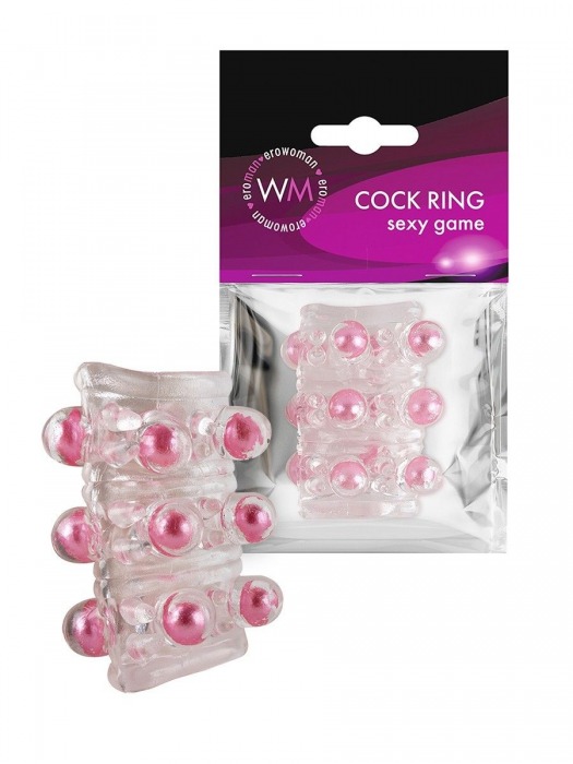 Прозрачная сквозная насадка на пенис с цветными шариками - Erowoman-Eroman - в Черкесске купить с доставкой