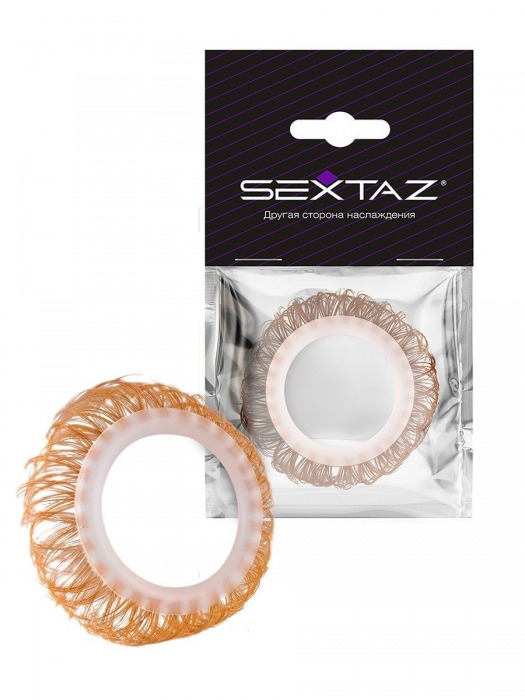 Эрекционное кольцо с бежевыми «ресничками» - Sextaz - в Черкесске купить с доставкой