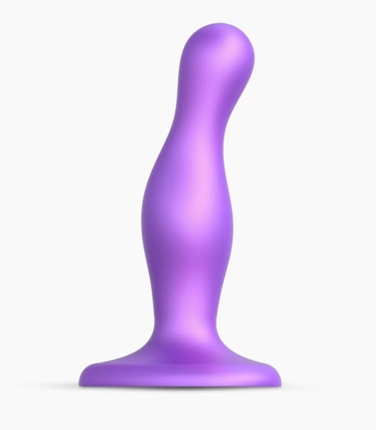 Фиолетовая насадка Strap-On-Me Dildo Plug Curvy size S - Strap-on-me - купить с доставкой в Черкесске