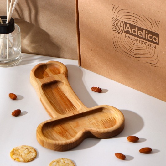 Деревянное блюдо для подачи в форме члена (25 х 16,5 х 1,7 см) - Сима-Ленд - купить с доставкой в Черкесске