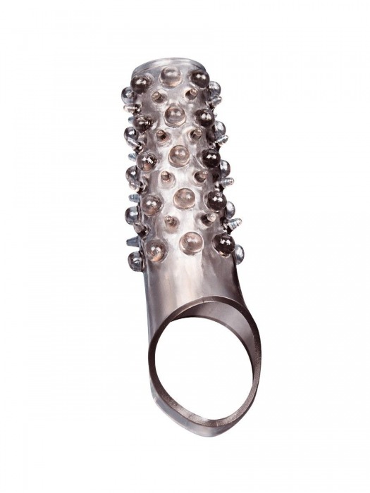 Дымчатая насадка на пенис с шипами и выпуклостями - 12 см. - Sex Expert - в Черкесске купить с доставкой