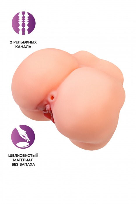 Реалистичный мастурбатор в форме попки с 2 любовными входами - No Name - в Черкесске купить с доставкой