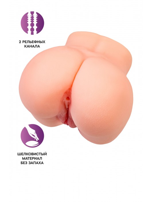 Реалистичный мастурбатор в форме попки с двумя любовными входами - No Name - в Черкесске купить с доставкой