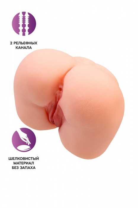 Реалистичный мастурбатор-попка с 2 любовными входами - No Name - в Черкесске купить с доставкой