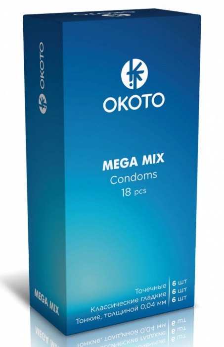 Презервативы OKOTO Mega Mix - 18 шт. - Sitabella - купить с доставкой в Черкесске