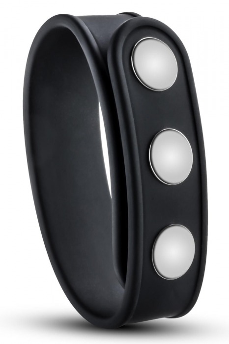 Черное эрекционное кольцо на кнопках - Blush Novelties - в Черкесске купить с доставкой