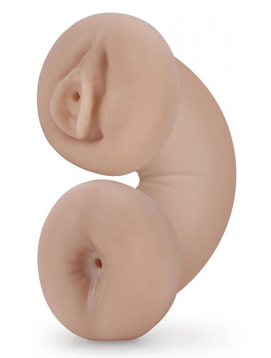 Телесный люминесцентный двусторонний мастурбатор Tasha - Blush Novelties - в Черкесске купить с доставкой