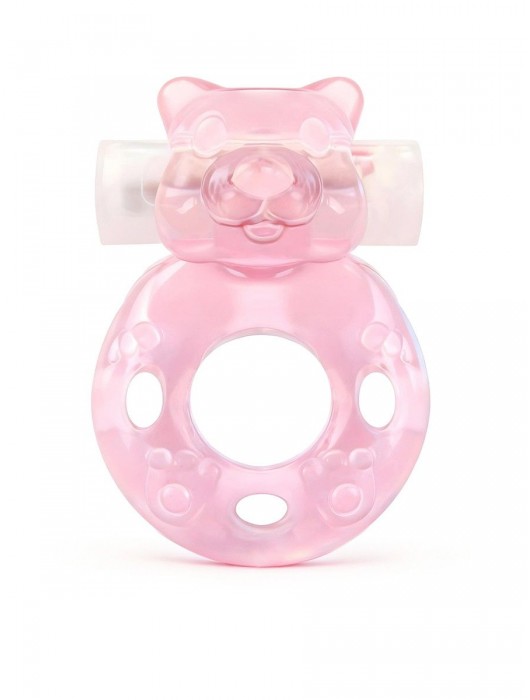 Розовое эрекционное виброкольцо в форме мишки - 1137 - в Черкесске купить с доставкой