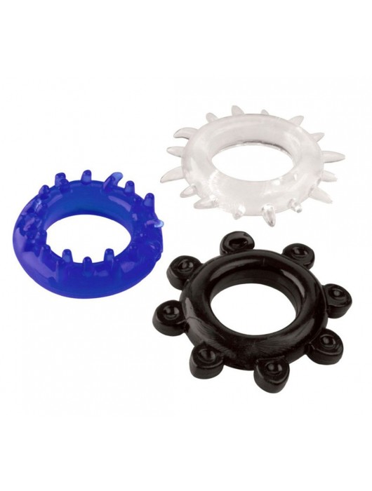 Набор из 3 эрекционных колец разного цвета и рельефа - Boys of Toys - в Черкесске купить с доставкой