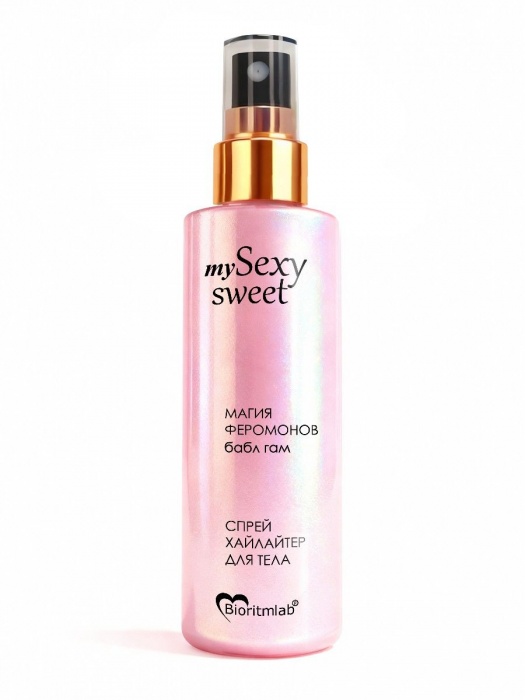 Спрей хайлайтер для тела Sexy Sweet с ароматом бабл-гам, шиммером и феромонами - 200 мл. -  - Магазин феромонов в Черкесске