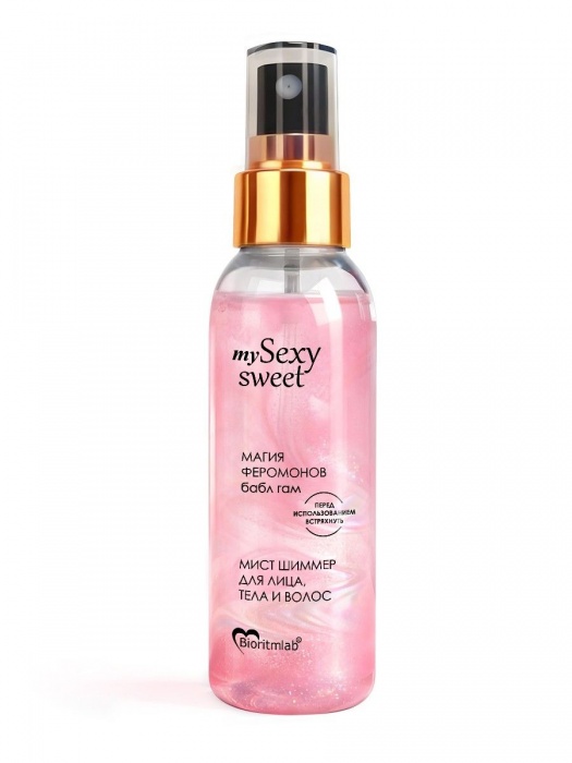 Мист для лица, тела и волос Sexy Sweet с ароматом бабл-гам, шиммером и феромонами - 95 мл. -  - Магазин феромонов в Черкесске