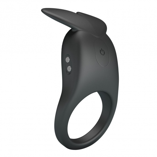 Черное перезаряжаемое виброкольцо Carlton - Baile - в Черкесске купить с доставкой