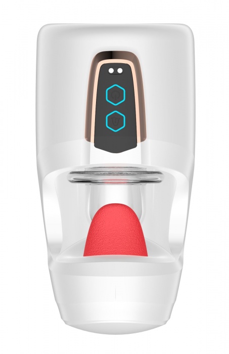 Белый мастурбатор с язычком и возвратно-поступательными движениями - Secwell - в Черкесске купить с доставкой