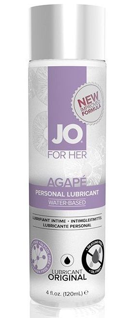 Женский лубрикант на водной основе JO AGAPE LUBRICANT ORIGINAL - 120 мл. - System JO - купить с доставкой в Черкесске