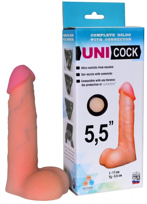 Фаллическая насадка Харнесс UNICOCK 5,5  - 17 см. - LOVETOY (А-Полимер) - купить с доставкой в Черкесске