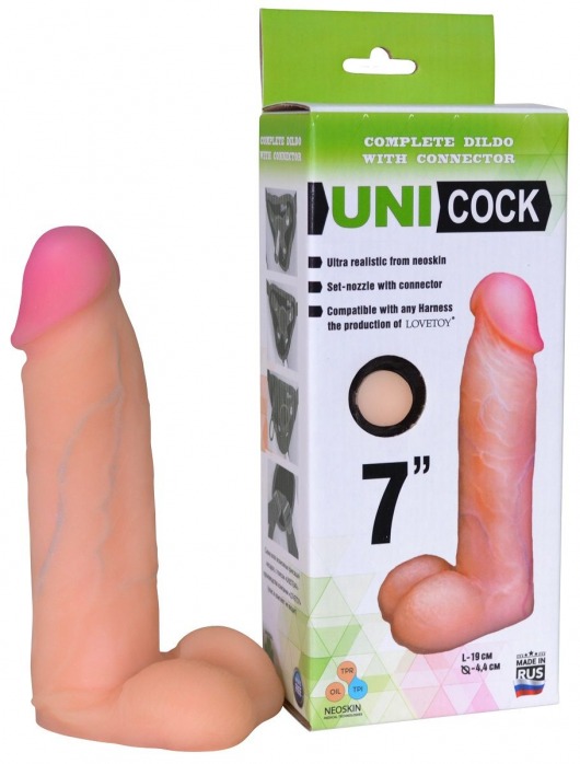 Фаллическая насадка Харнесс UNICOCK 7  - 19 см. - LOVETOY (А-Полимер) - купить с доставкой в Черкесске