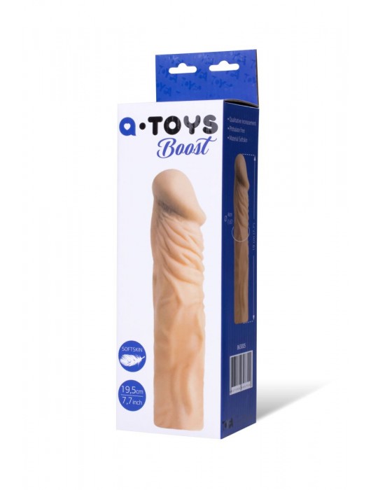 Насадка с ярко выраженной головкой и рельефным стволом - 19 см. - A-toys - в Черкесске купить с доставкой