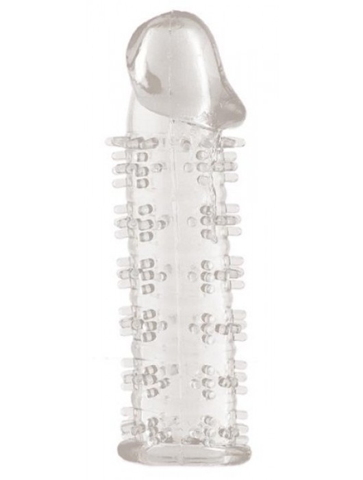 Гелевая прозрачная насадка с шипами - 12 см. - Toyfa Basic - в Черкесске купить с доставкой