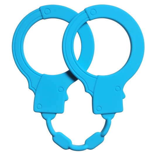 Голубые силиконовые наручники Stretchy Cuffs Turquoise - Lola Games - купить с доставкой в Черкесске
