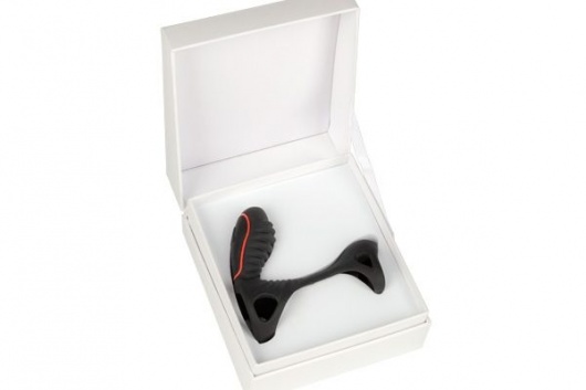 Чёрная насадка на фаллос Gladiator + LRS  с трехкнопочным пультом управления - Adrien Lastic - в Черкесске купить с доставкой