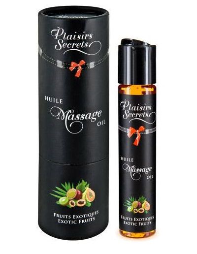 Массажное масло с ароматом экзотических фруктов Huile de Massage Gourmande Fruits Exotiques - 59 мл. - Plaisir Secret - купить с доставкой в Черкесске