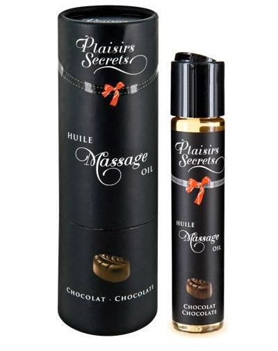 Массажное масло с ароматом шоколада Huile de Massage Gourmande Chocolat - 59 мл. - Plaisir Secret - купить с доставкой в Черкесске