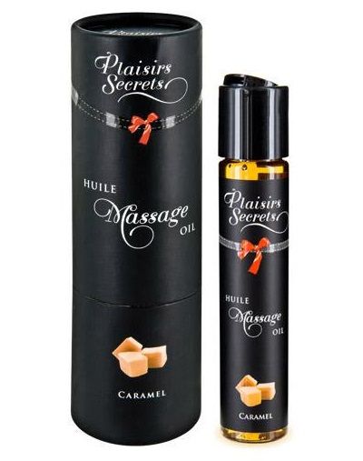 Массажное масло с ароматом карамели Huile de Massage Gourmande Caramel - 59 мл. - Plaisir Secret - купить с доставкой в Черкесске