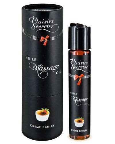 Массажное масло с ароматом крем брюле Huile de Massage Gourmande Creme Brulée - 59 мл. - Plaisir Secret - купить с доставкой в Черкесске