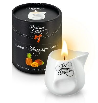 Массажная свеча с ароматом манго и ананаса Bougie de Massage Ananas Mangue - 80 мл. - Plaisir Secret - купить с доставкой в Черкесске