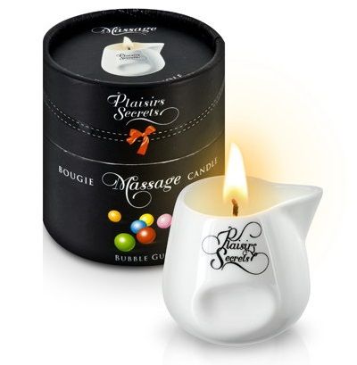Массажная свеча с ароматом бубль-гума Bougie de Massage Gourmande Bubble Gum - 80 мл. - Plaisir Secret - купить с доставкой в Черкесске