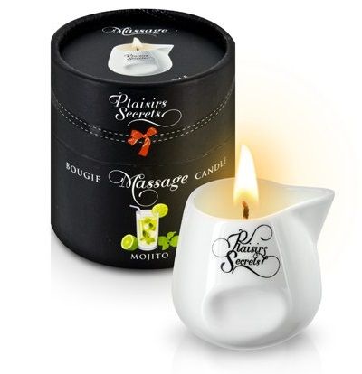 Массажная свеча с ароматом мохито Bougie de Massage Mojito - 80 мл. - Plaisir Secret - купить с доставкой в Черкесске
