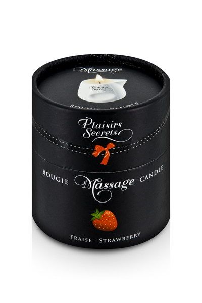 Массажная свеча с ароматом клубники Bougie de Massage Gourmande Fraise - 80 мл. - Plaisir Secret - купить с доставкой в Черкесске