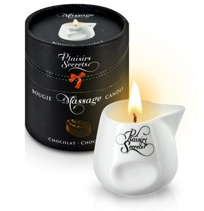 Массажная свеча с ароматом шоколада Bougie de Massage Gourmande Chocolat - 80 мл. - Plaisir Secret - купить с доставкой в Черкесске