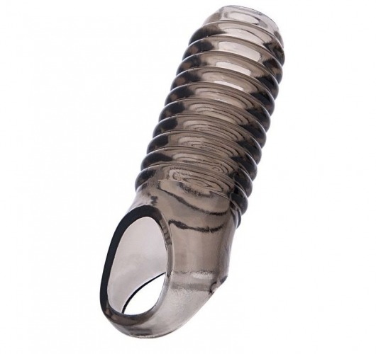 Дымчатая насадка с рёбрышками и подхватом мошонки ToyFa XLover - 12,5 см. - ToyFa - в Черкесске купить с доставкой