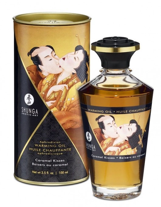 Массажное интимное масло с ароматом карамели - 100 мл. - Shunga - купить с доставкой в Черкесске