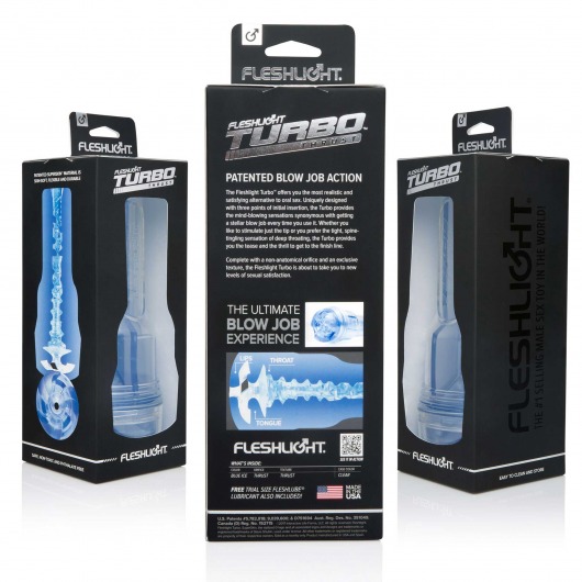 Мастурбатор Fleshlight Turbo - Trust Blue Ice - Fleshlight - в Черкесске купить с доставкой
