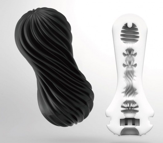 Мастурбатор FLEX Rocky Black с плотным рельефом - Tenga - в Черкесске купить с доставкой